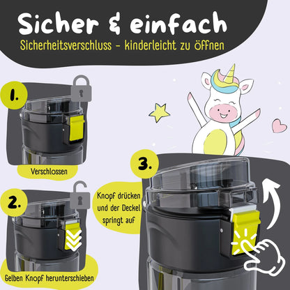 Auslaufsichere Trinkflasche "Bär" mit Stimmungsskala, 500ml