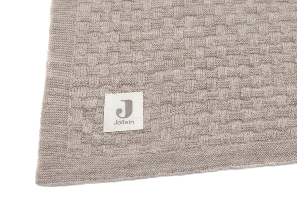 Hellbraune Babydecke aus Merinowolle von Jollein, 75x100cm
