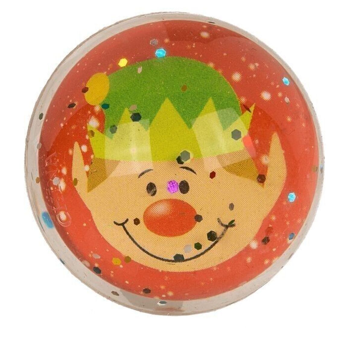 Glitzernder Flummi mit Weihnachts-Motiven - perfekt für den Adventskalender