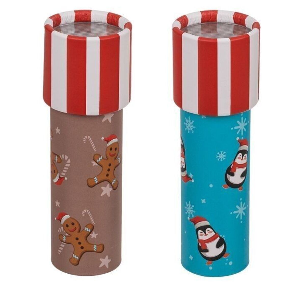 Kaleidoskop mit weihnachtlichen Motiven, verschiedene Designs