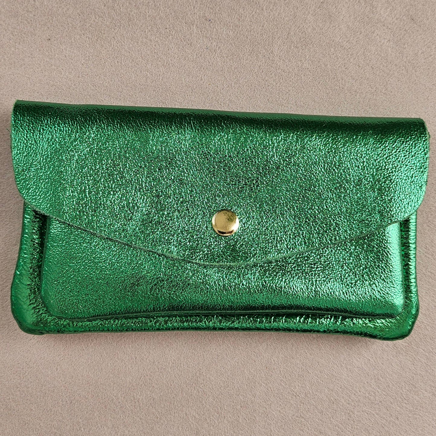 Große Royal Marais Leder-Geldbörse in Grün mit Metallic-Finish