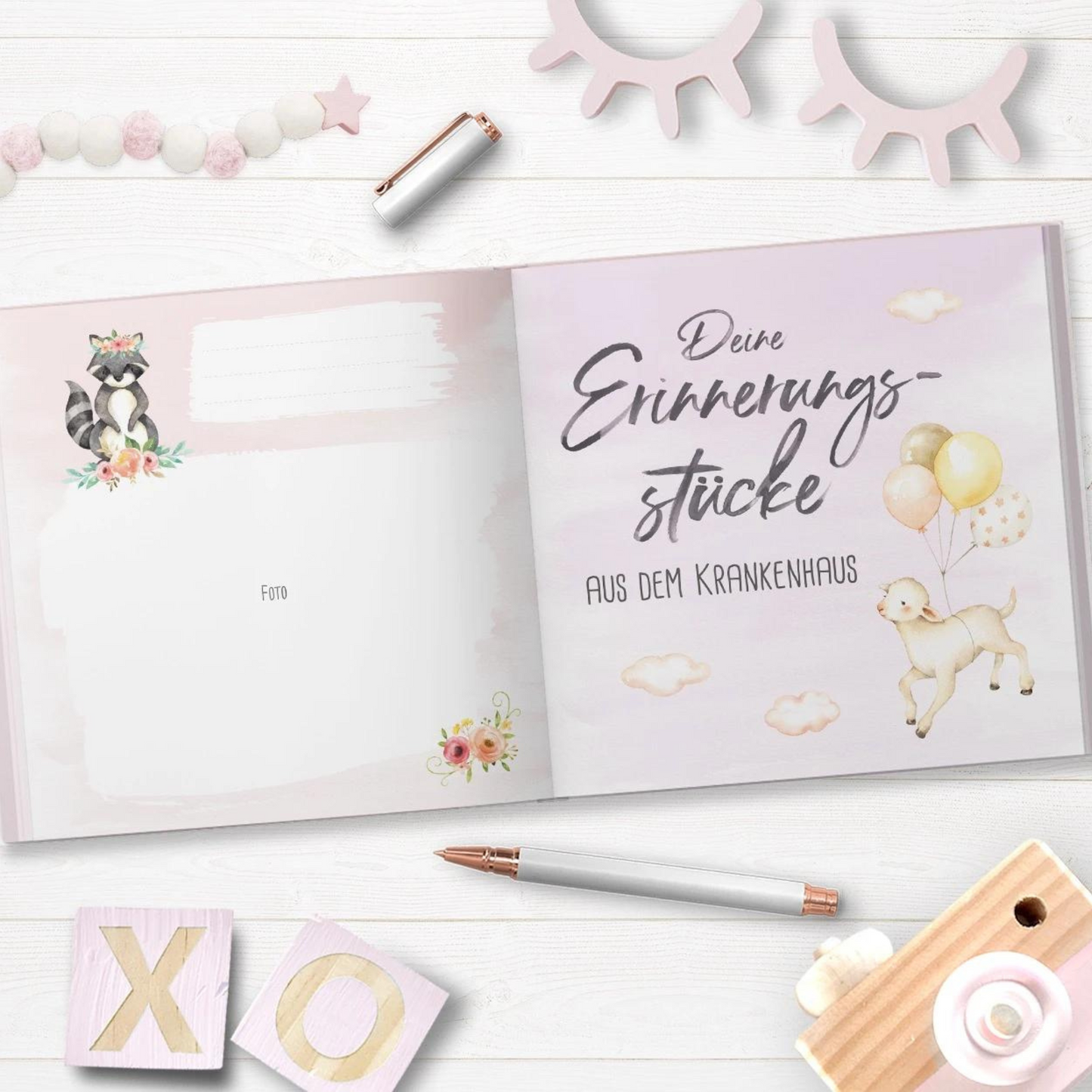 Rosa Babybuch "Hallo süßes Baby" - perfekt als Geschenkidee zur Geburt