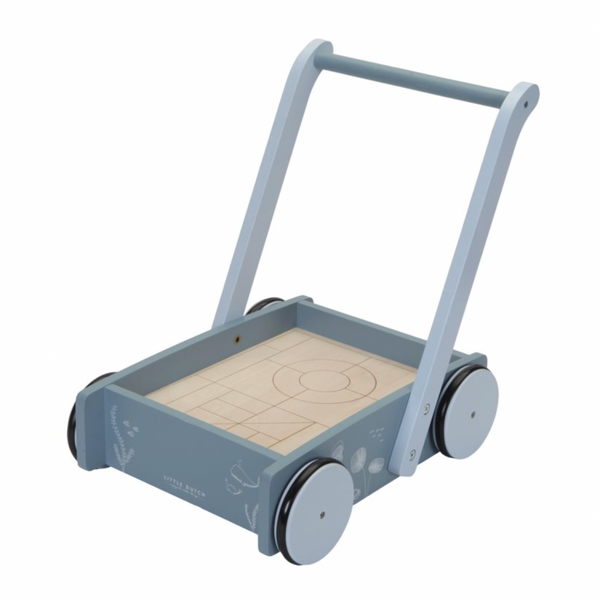 Blauer Lauflernwagen "Ocean" mit Bauklötzen von Little Dutch