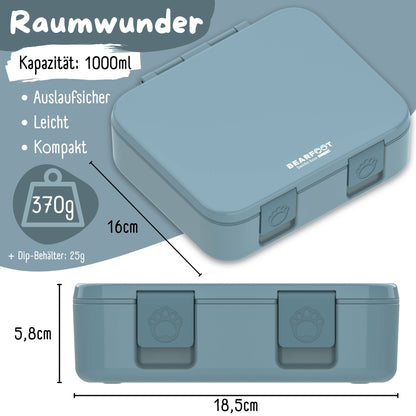 Blaue Brotdose mit Fächern, leicht & auslaufsicher