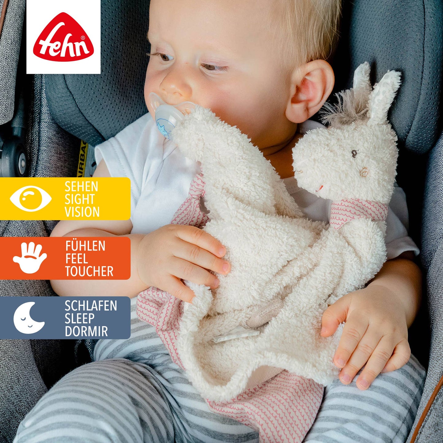 "Lama" Schmusetuch als Einschlafhilfe & Kuscheltuch von Fehn