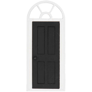 Miniatur Tür mit Bogen in Schwarz-Weiß für Wichtel von Rico Design, 10x24cm
