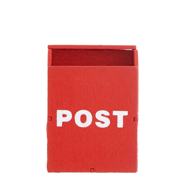 Roter Miniatur Briefkasten als Zubehör für die Wichtelwelt