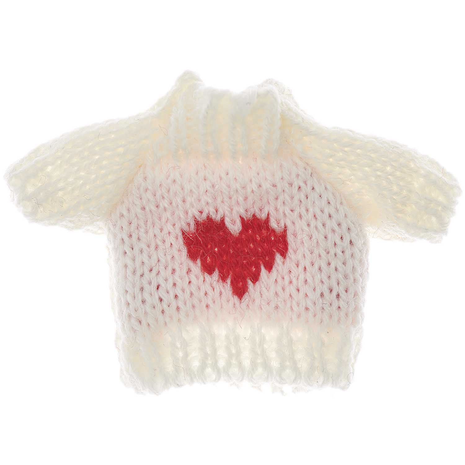 Miniatur Strickpullover Herz als Zubehör für die Wichtelwelt