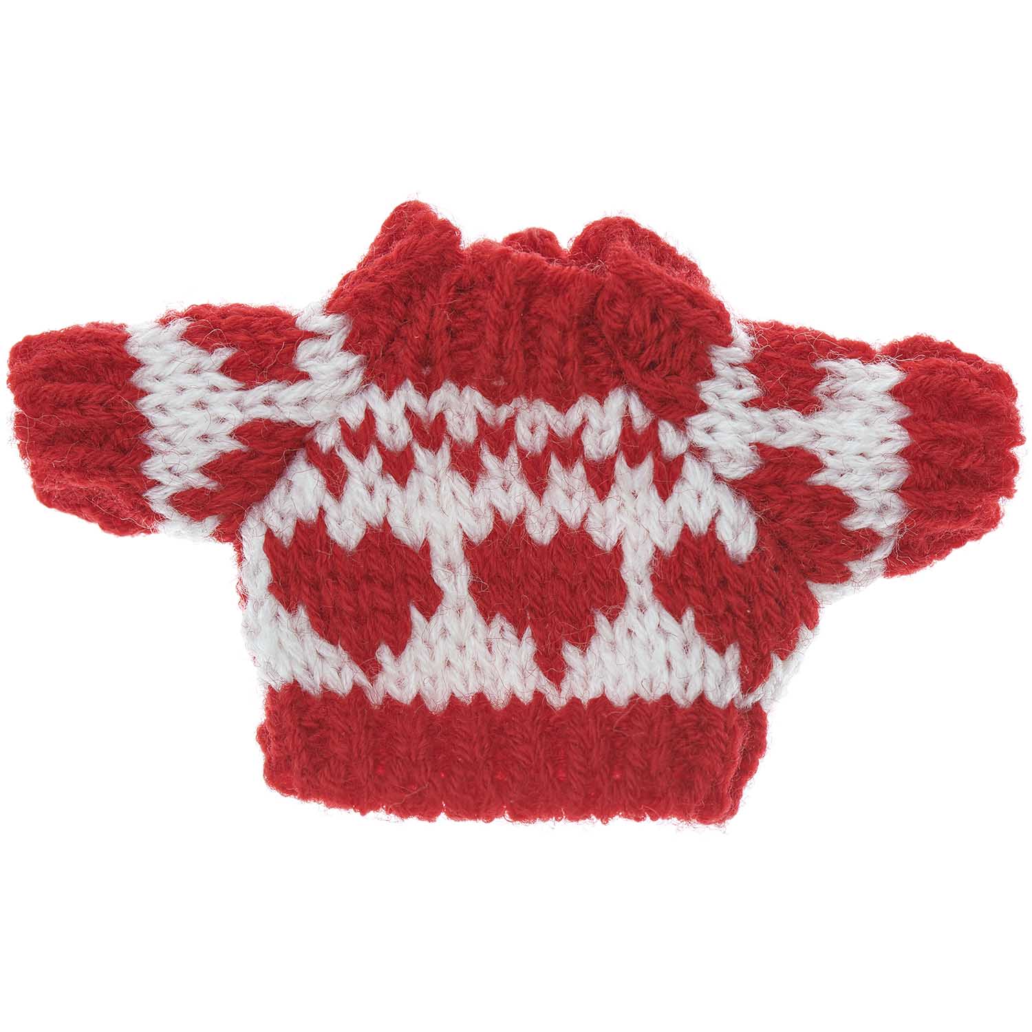 Miniatur Strickpullover Rot-Weiß als Zubehör für die Wichtelwelt