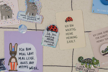 Schmetterling-Glitzersticker "Ich darf mich frei entfalten" von Liesels Wicht