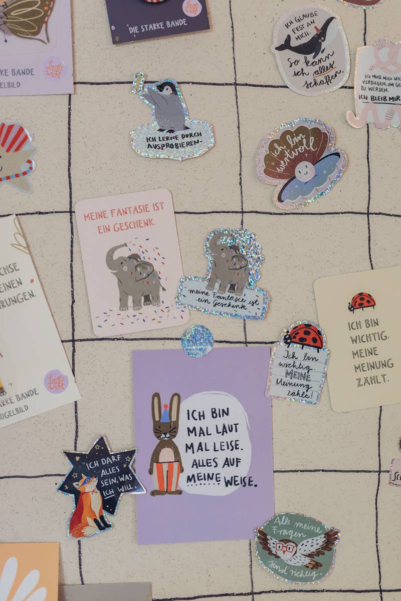 Anglerfisch-Glitzersticker "Mit meiner Neugier entdecke ich die Welt" von Liesels Wicht