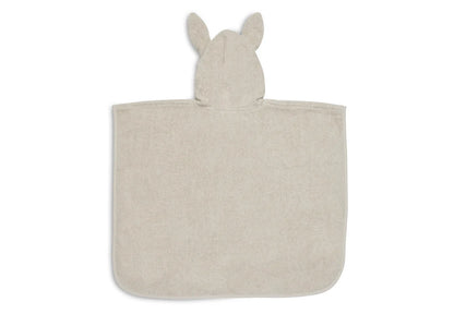 Beiger Badeponcho "Nougat" mit Hasenohren für Kinder, 1-4 Jahre