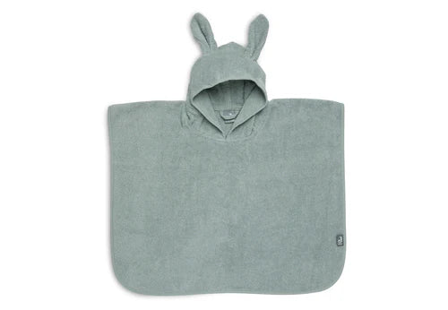 Mintgrüner Badeponcho "Ash green" mit Hasenohren für Kinder, 1-4 Jahre
