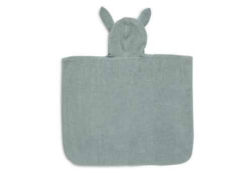 Mintgrüner Badeponcho "Ash green" mit Hasenohren für Kinder, 1-4 Jahre