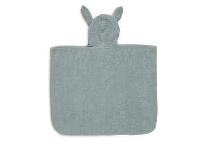 Mintgrüner Badeponcho "Ash green" mit Hasenohren für Kinder, 1-4 Jahre