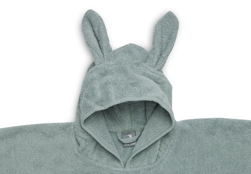 Mintgrüner Badeponcho "Ash green" mit Hasenohren für Kinder, 1-4 Jahre