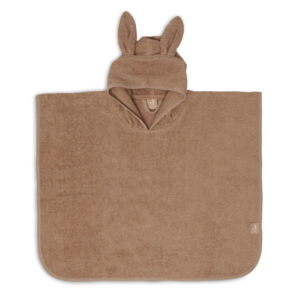 Brauner Badeponcho "Biscuit" von Jollein mit Hasenohren für Kinder, 1-4 Jahre
