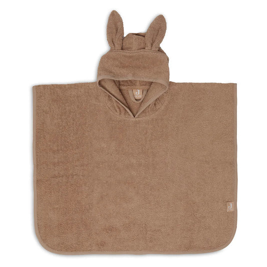 Brauner Badeponcho "Biscuit" von Jollein mit Hasenohren für Kinder, 1-4 Jahre