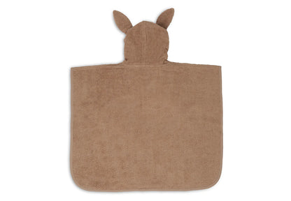 Brauner Badeponcho "Biscuit" von Jollein mit Hasenohren für Kinder, 1-4 Jahre