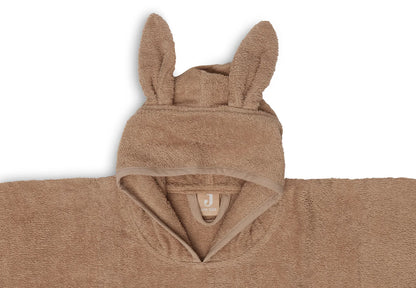 Brauner Badeponcho "Biscuit" von Jollein mit Hasenohren für Kinder, 1-4 Jahre