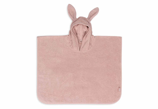 Rosa Badeponcho "Wild Rose" von Jollein mit Hasenohren für Kinder, 1-4 Jahre