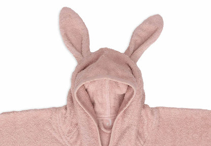 Rosa Badeponcho "Wild Rose" von Jollein mit Hasenohren für Kinder, 1-4 Jahre