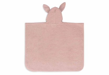 Rosa Badeponcho "Wild Rose" von Jollein mit Hasenohren für Kinder, 1-4 Jahre