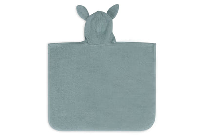 Mintgrüner Badeponcho "Sea green" mit Hasenohren für Kinder, 1-4 Jahre