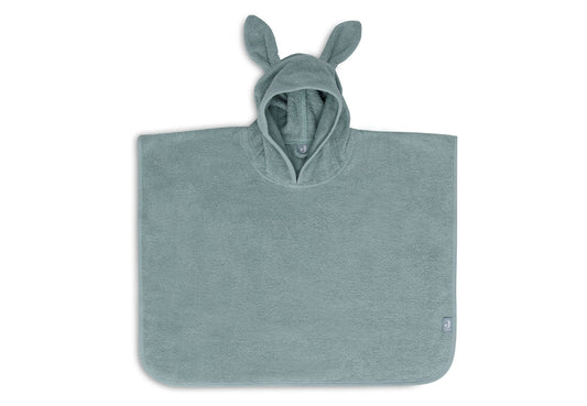 Mintgrüner Badeponcho "Sea green" mit Hasenohren für Kinder, 1-4 Jahre