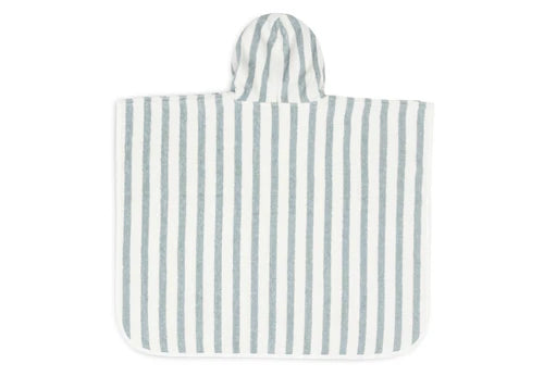 Gestreifter Badeponcho "Sea green" für Kinder, 1-4 Jahre