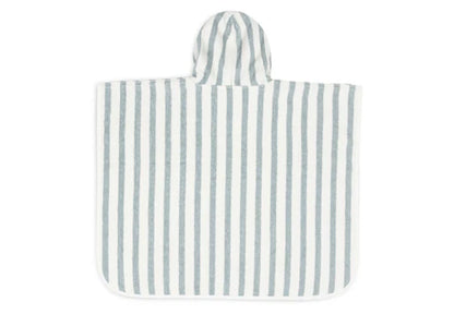 Gestreifter Badeponcho "Sea green" für Kinder, 1-4 Jahre