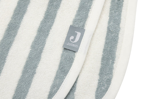 Gestreifter Badeponcho "Sea green" für Kinder, 1-4 Jahre