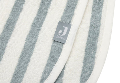Gestreifter Badeponcho "Sea green" für Kinder, 1-4 Jahre