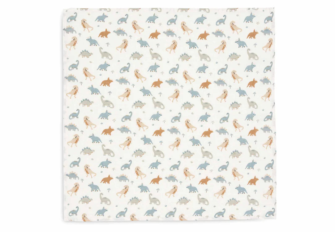 Set of 3 "Roarsome" Muslin Cloths with Dino Print by Jollein, 70x70cm