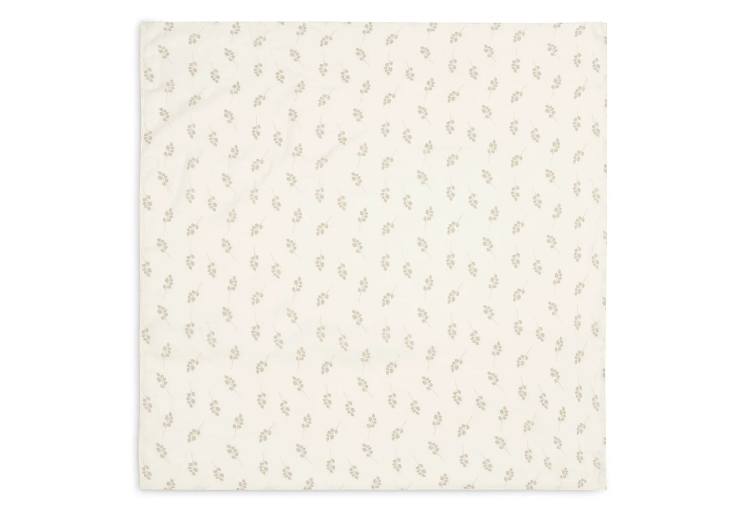2er Set Musselintücher "Twig Olive Green" mit Olivenzweig-Motiv von Jollein, 115x115cm