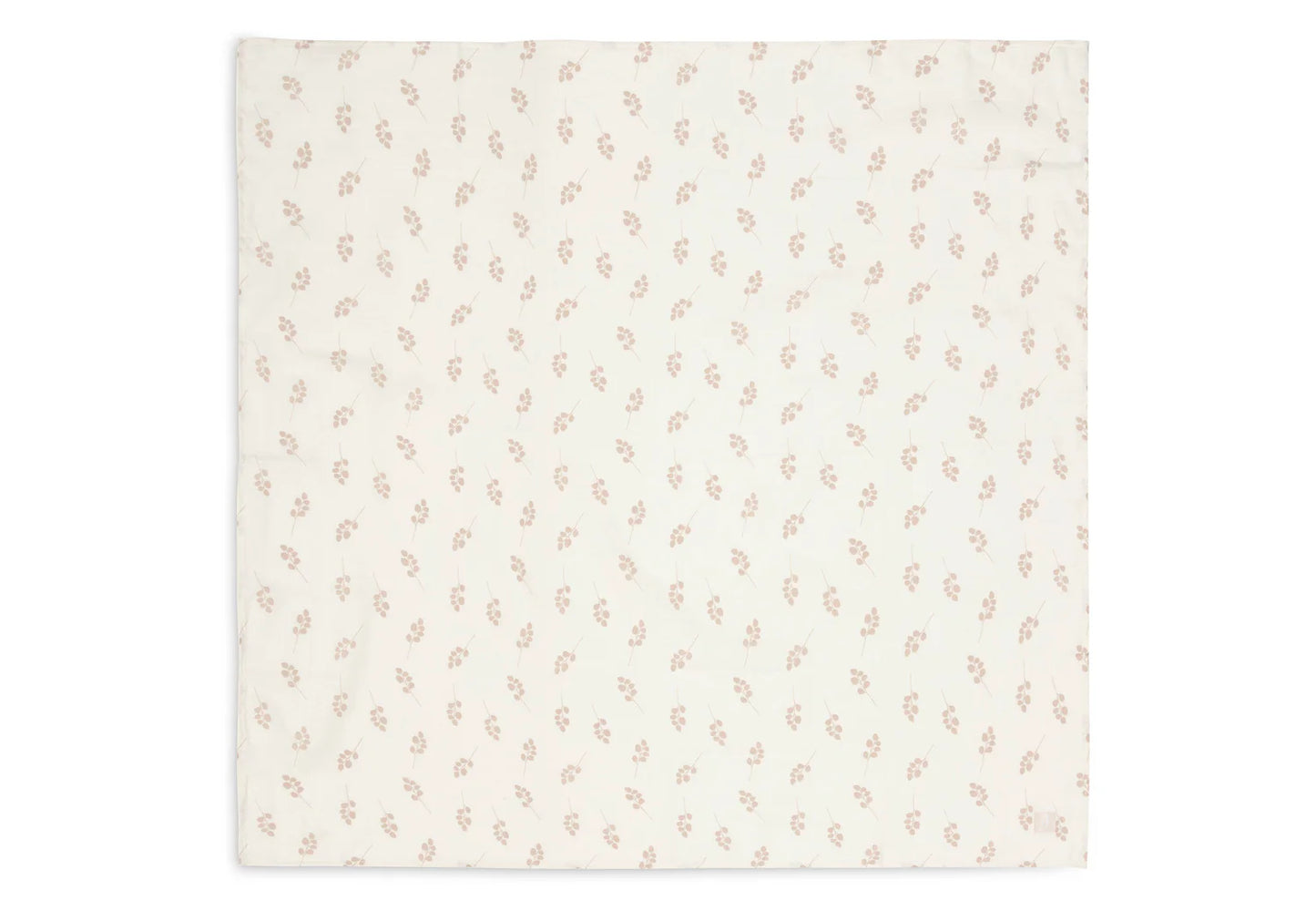 2er Set Musselintücher "Twig Wild Rose" mit Olivenzweig-Motiv von Jollein, 115x115cm