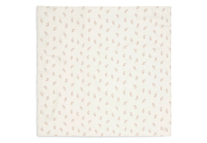 2er Set Musselintücher "Twig Wild Rose" mit Olivenzweig-Motiv von Jollein, 115x115cm