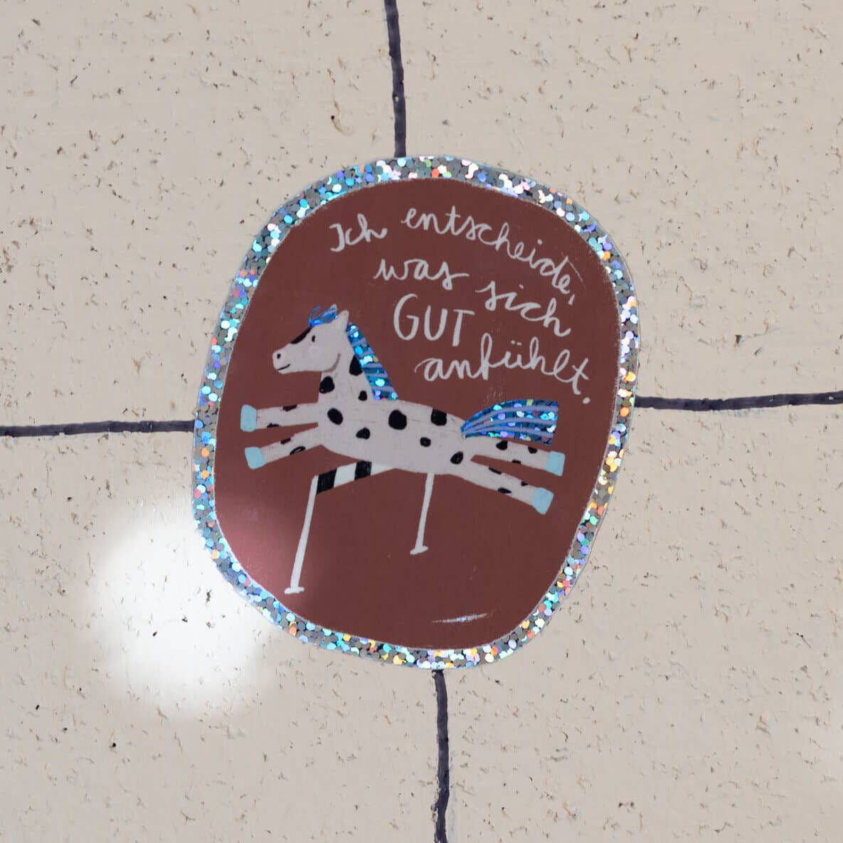 Pferde-Glitzersticker "Ich entscheide, was sich gut anfühlt" von Liesels Wicht