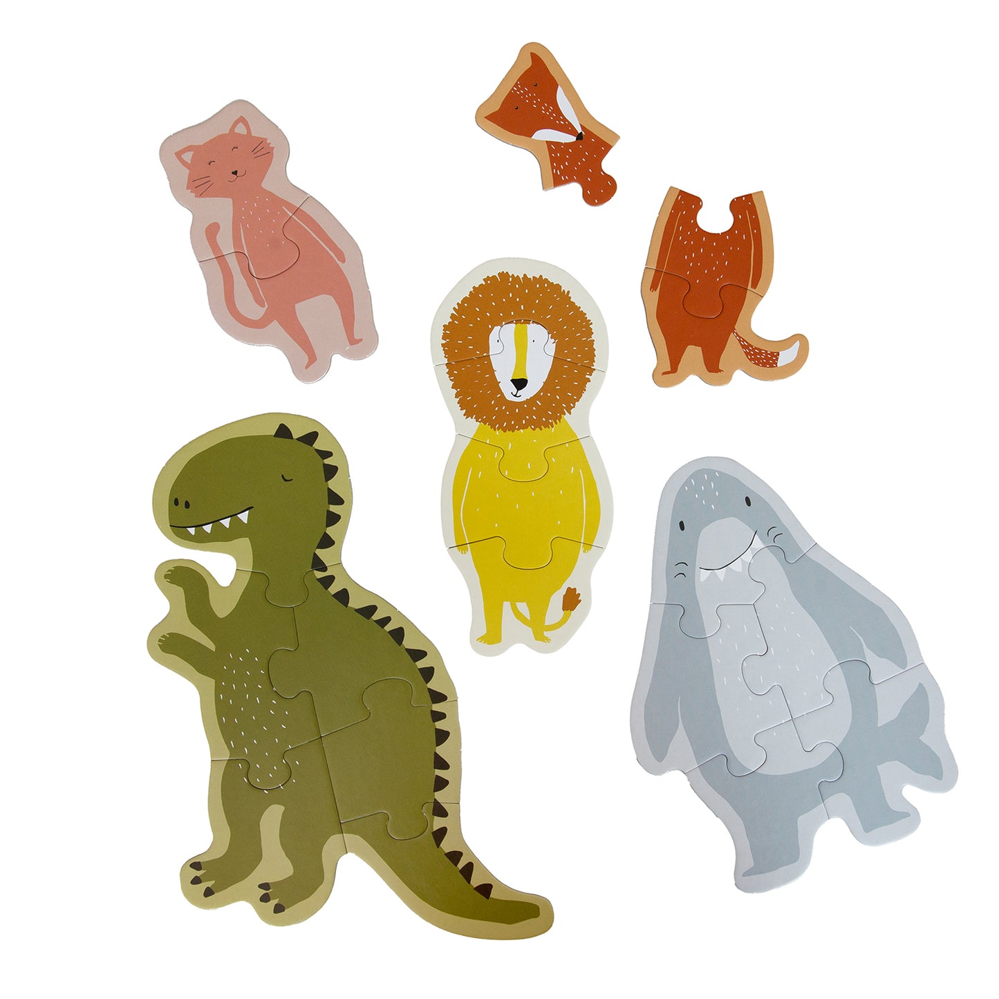 5 Puzzle "Große und kleine Tiere" von Trixie