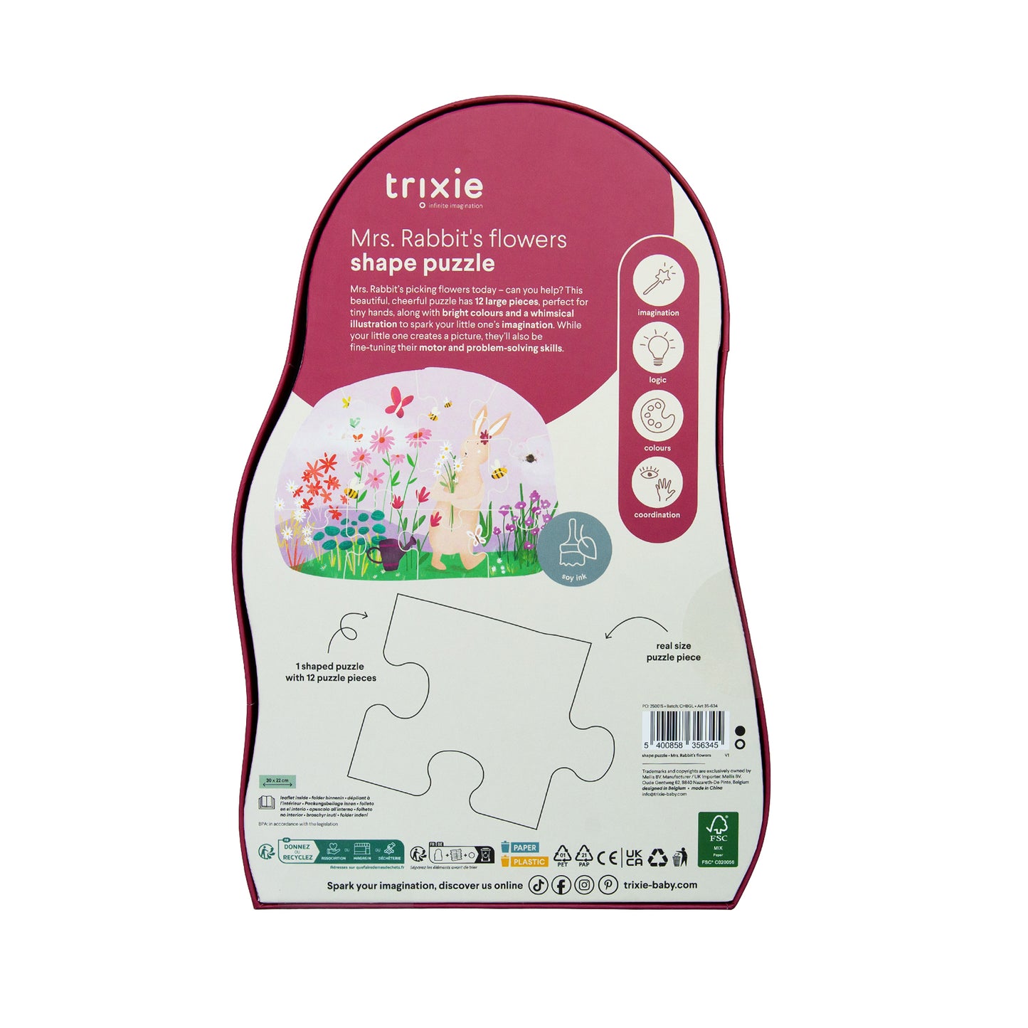 Puzzle "Mrs. Rabbit's Blumen" von Trixie