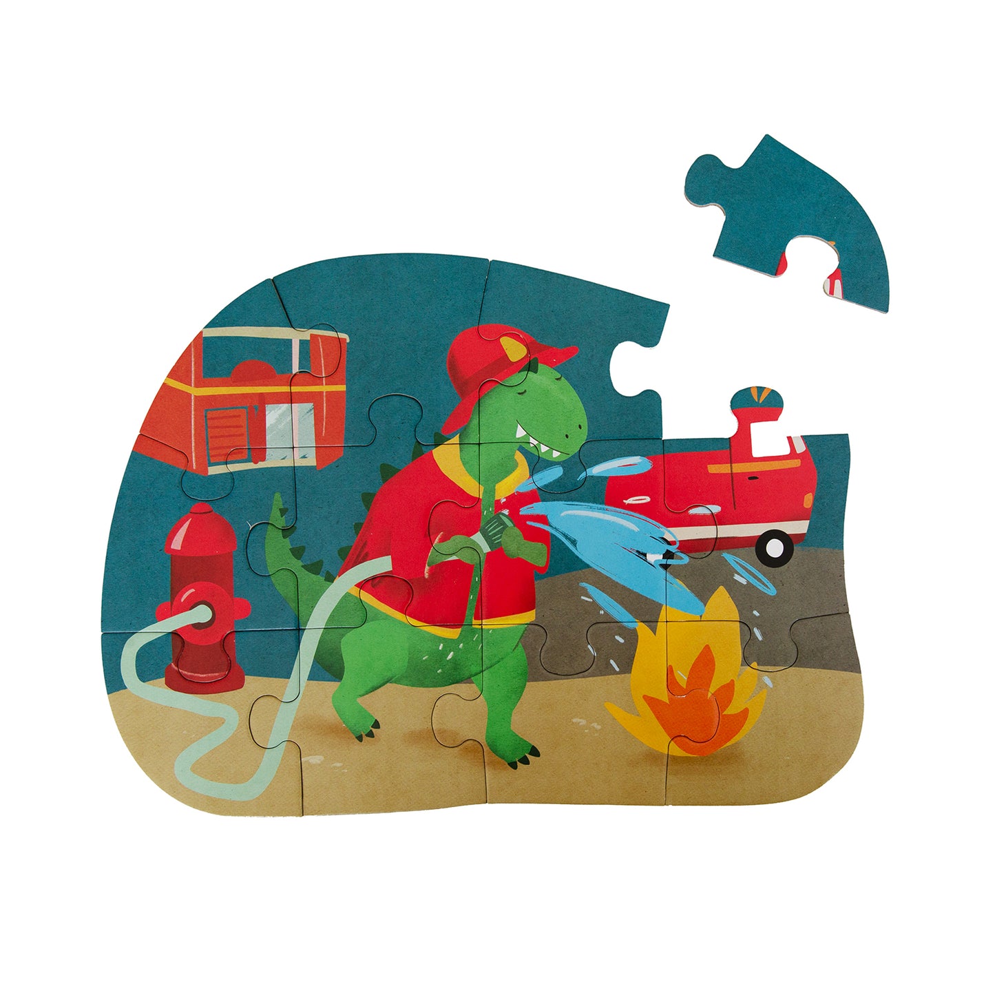 Puzzle "Feuerwehrmann Mr. Dino" von Trixie