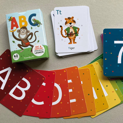 ABC-Kartenset mit 30 Buchstabenkarten und 10 Zahlenkarten von Rüsselfuchs
