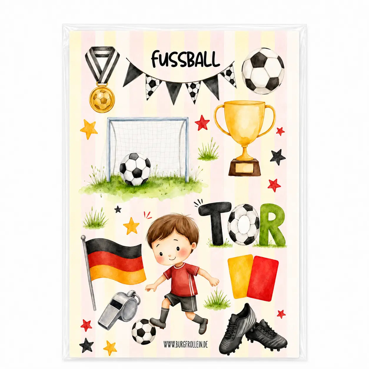 Bügelbilder Set „Fußball“ zum Aufbügeln (DIN A5)