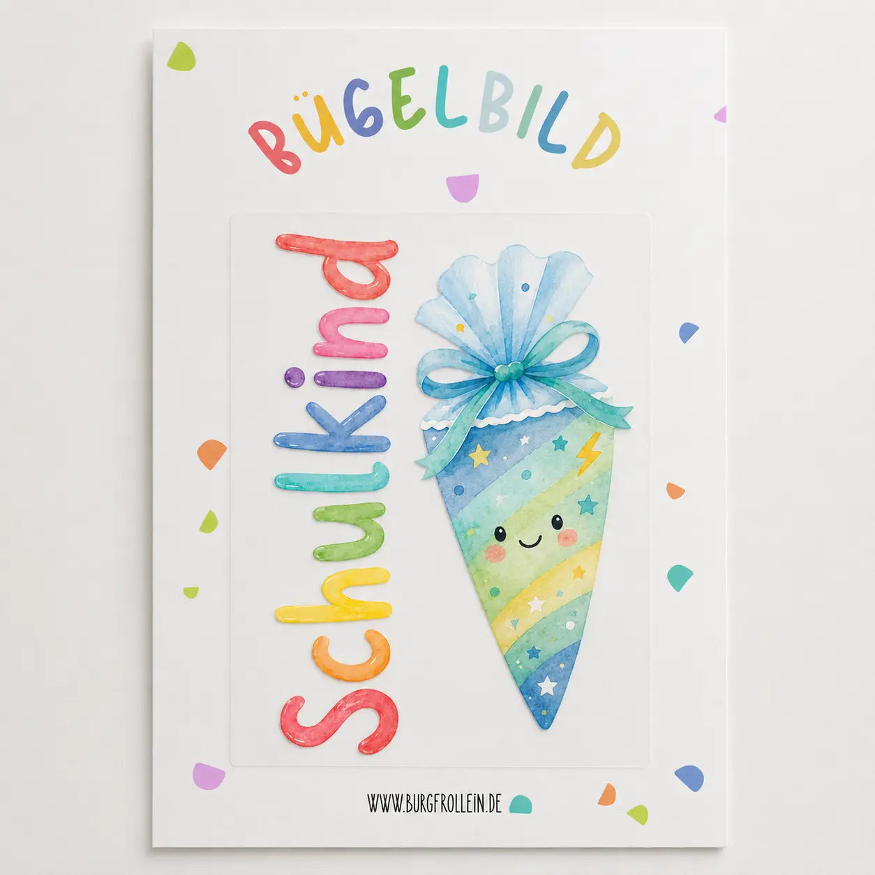 Bügelbild "Schulkind grün" zum Aufbügeln (A6)