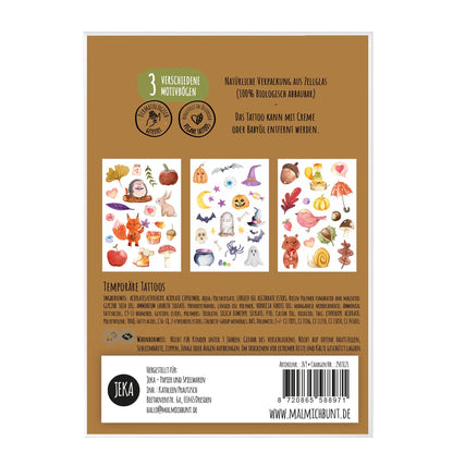 Halloween Tattoos, 3 assorted sheets