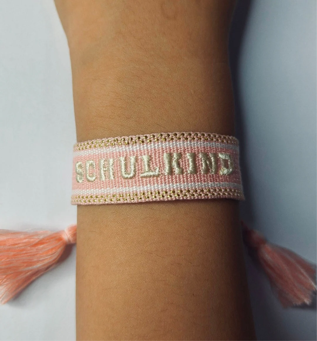 Gewebtes Schulkind-Armband in rosa von Loones