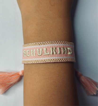 Gewebtes Schulkind-Armband in rosa von Loones