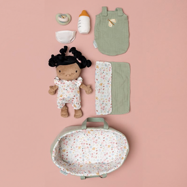 Grünes Puppenset "Evi" mit Zubehör von Little Dutch