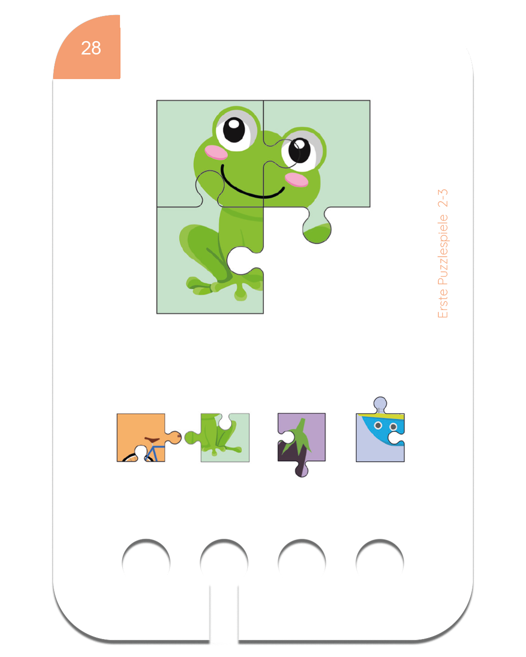 Beispielkarte aus dem Kartensatz "Erste Puzzlespiele" für den Lochkasten – ab 2-3 Jahren