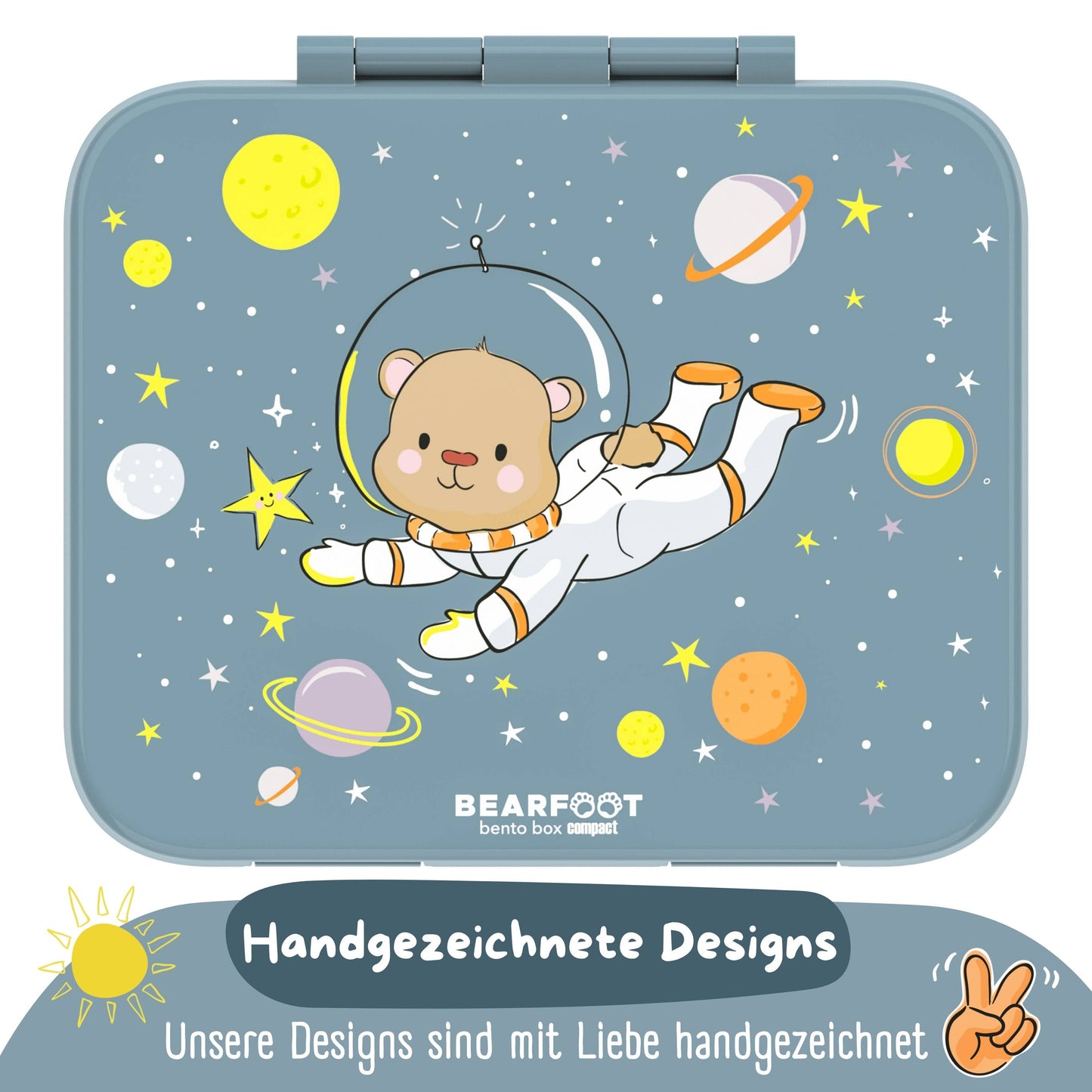 Brotdose mit "Astronaut"-Motiv mit Fächern, leicht & auslaufsicher